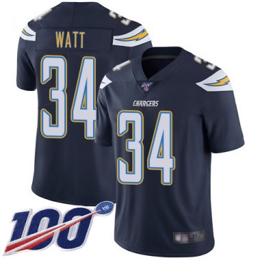 Los Angeles Chargers NFL Football Derek Watt Navy Blue Jersey Men Limited #34 Home 100th Season Vapor Untouchable->los angeles chargers->NFL Jersey